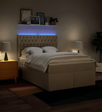Boxspringbett mit Matratze Creme 140x200 cm Stoff