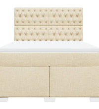 Boxspringbett mit Matratze Creme 140x200 cm Stoff