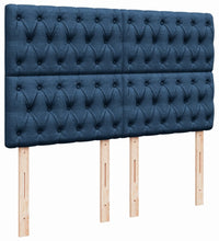 Boxspringbett mit Matratze Blau 140x200 cm Stoff