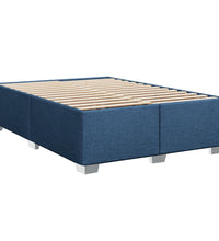 Boxspringbett mit Matratze Blau 140x200 cm Stoff