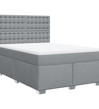 Boxspringbett mit Matratze Hellgrau 140x200 cm Stoff