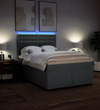 Boxspringbett mit Matratze Hellgrau 140x200 cm Stoff