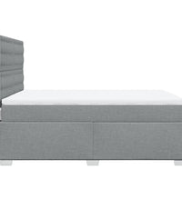 Boxspringbett mit Matratze Hellgrau 140x200 cm Stoff