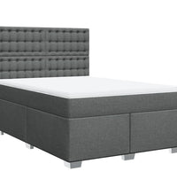 Boxspringbett mit Matratze Dunkelgrau 140x200 cm Stoff