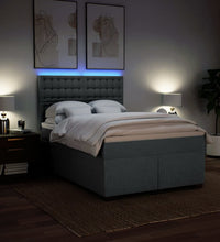 Boxspringbett mit Matratze Dunkelgrau 140x200 cm Stoff