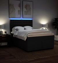 Boxspringbett mit Matratze Schwarz 140x200 cm Stoff