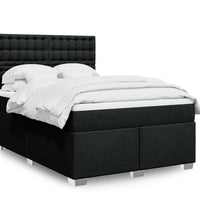 Boxspringbett mit Matratze Schwarz 140x200 cm Stoff