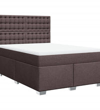 Boxspringbett mit Matratze Dunkelbraun 140x200 cm Stoff