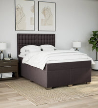 Boxspringbett mit Matratze Dunkelbraun 140x200 cm Stoff