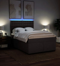 Boxspringbett mit Matratze Dunkelbraun 140x200 cm Stoff