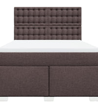 Boxspringbett mit Matratze Dunkelbraun 140x200 cm Stoff