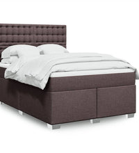 Boxspringbett mit Matratze Dunkelbraun 140x200 cm Stoff