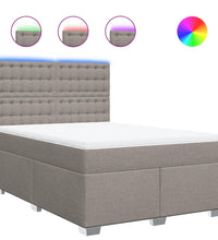 Boxspringbett mit Matratze Taupe 140x200 cm Stoff