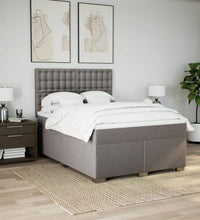 Boxspringbett mit Matratze Taupe 140x200 cm Stoff