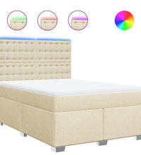 Boxspringbett mit Matratze Creme 140x200 cm Stoff