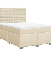 Boxspringbett mit Matratze Creme 140x200 cm Stoff