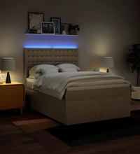 Boxspringbett mit Matratze Creme 140x200 cm Stoff