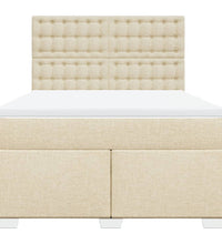 Boxspringbett mit Matratze Creme 140x200 cm Stoff
