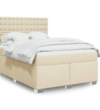 Boxspringbett mit Matratze Creme 140x200 cm Stoff