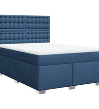 Boxspringbett mit Matratze Blau 140x200 cm Stoff