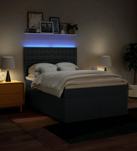 Boxspringbett mit Matratze Blau 140x200 cm Stoff