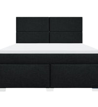 Boxspringbett mit Matratze Schwarz 180x200 cm Stoff