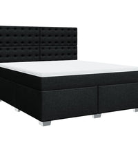 Boxspringbett mit Matratze Schwarz 180x200 cm Stoff