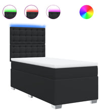 Boxspringbett mit Matratze Schwarz 80x200 cm Kunstleder