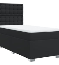 Boxspringbett mit Matratze Schwarz 80x200 cm Kunstleder