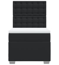 Boxspringbett mit Matratze Schwarz 80x200 cm Kunstleder