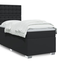 Boxspringbett mit Matratze Schwarz 80x200 cm Kunstleder