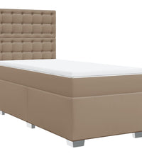 Boxspringbett mit Matratze Cappuccino-Braun 80x200cm Kunstleder