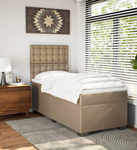 Boxspringbett mit Matratze Cappuccino-Braun 80x200cm Kunstleder