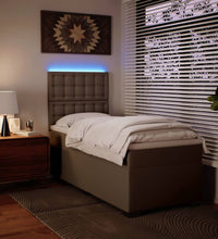 Boxspringbett mit Matratze Cappuccino-Braun 80x200cm Kunstleder