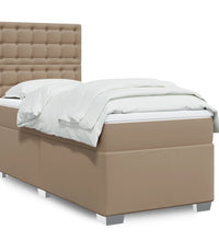 Boxspringbett mit Matratze Cappuccino-Braun 80x200cm Kunstleder