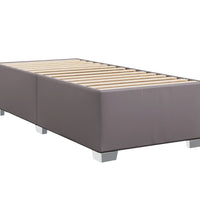 Boxspringbett mit Matratze Grau 90x200 cm Kunstleder