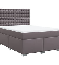 Boxspringbett mit Matratze Grau 140x200 cm Kunstleder