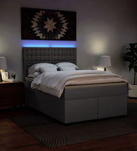 Boxspringbett mit Matratze Grau 140x200 cm Kunstleder