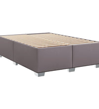 Boxspringbett mit Matratze Grau 140x200 cm Kunstleder