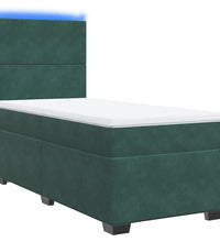 Boxspringbett mit Matratze Dunkelgrün 80x200 cm Samt