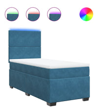Boxspringbett mit Matratze Blau 80x200 cm Samt