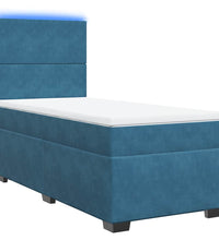 Boxspringbett mit Matratze Blau 80x200 cm Samt