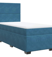 Boxspringbett mit Matratze Blau 80x200 cm Samt