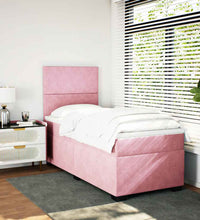 Boxspringbett mit Matratze Rosa 80x200 cm Samt
