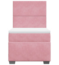 Boxspringbett mit Matratze Rosa 80x200 cm Samt