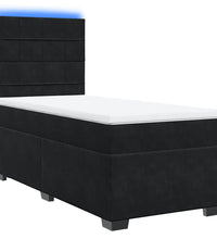 Boxspringbett mit Matratze Schwarz 80x200 cm Samt