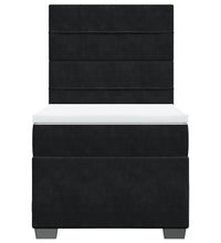 Boxspringbett mit Matratze Schwarz 80x200 cm Samt
