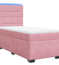 Boxspringbett mit Matratze Rosa 80x200 cm Samt
