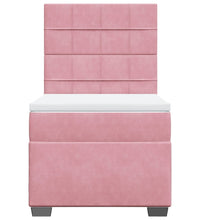 Boxspringbett mit Matratze Rosa 80x200 cm Samt