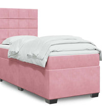 Boxspringbett mit Matratze Rosa 80x200 cm Samt